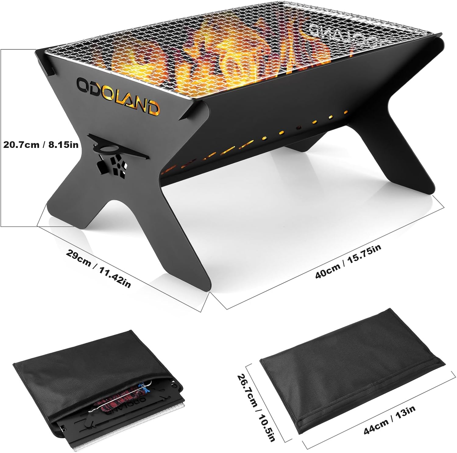 Réchaud De Camping 3 Brûleurs Odoland – 5000 W, Allumage Externe, Coupe-vent, Avec Adaptateurs Gaz Et Boîte EVA, Pour Randonnée Et Pique-nique